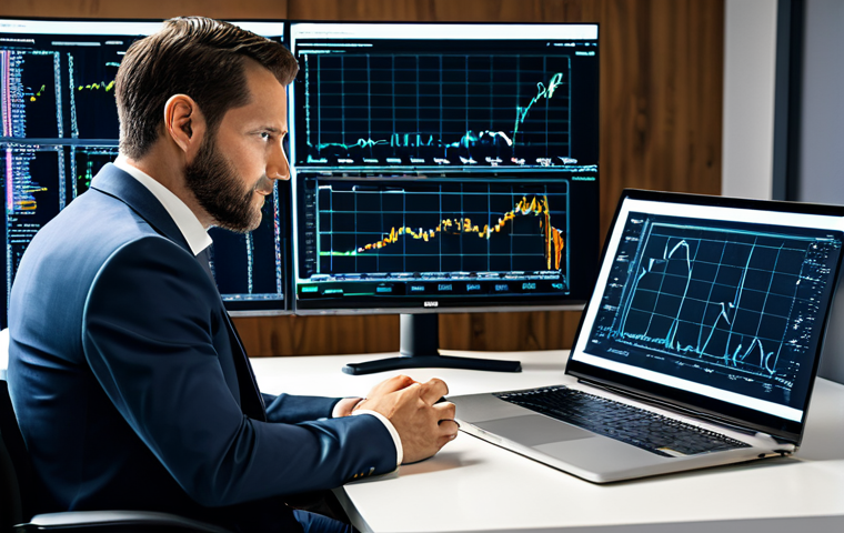 A professional actuary, fully clothed in a modest business suit, seated at a modern desk in a high-tech office. Holographic data visualizations, complex financial models, and code lines (Python/R) are displayed around them, emphasizing Big Data analysis and AI integration. The subject is focused and engaged with the technology. safe for work, appropriate content, professional, perfect anatomy, correct proportions, natural pose, well-formed hands, proper finger count, natural body proportions, high-quality photograph, ultra-realistic.