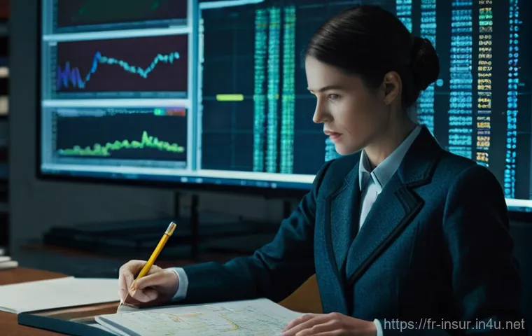 보험계리사와 보험 계약관리 사례 - **Prompt:** A dynamic split-screen image depicting the evolution of the actuary profession. On the l...