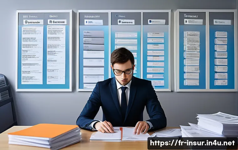 보험계리사와 보험 계약서 해석 - **Prompt 1: Deciphering Insurance Jargon**
    "A young professional, appearing slightly overwhelmed...