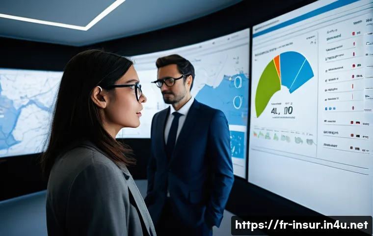 보험계리사와 재보험사 협력 사례 - **Prompt:** "A modern, brightly lit insurance office in Paris. An actuary, a young woman in her late...