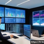 보험계리사와 실시간 리스크 분석 - A modern financial analyst office scene in Paris, featuring professionals in business attire working...