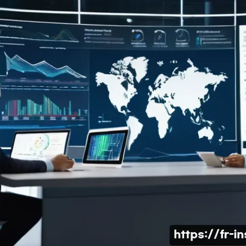 Home 32 보험계리사와 생명보험 리스크 - A sophisticated office scene featuring a diverse team of French actuaries and economists collaborati...