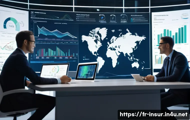 보험계리사와 생명보험 리스크 - A sophisticated office scene featuring a diverse team of French actuaries and economists collaborati...