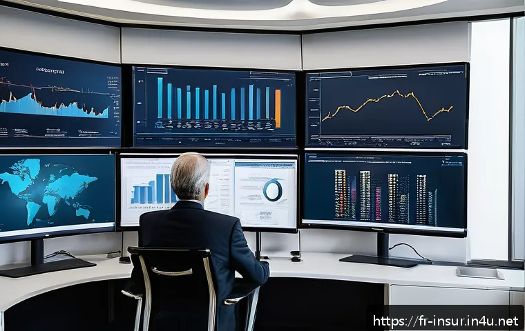 보험계리사와 생명표 업데이트 - A sophisticated actuarial office scene in Paris, featuring a middle-aged French actuary wearing smar...