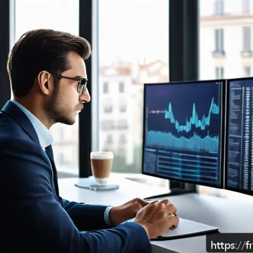 보험계리사와 재보험의 이해 - A sophisticated actuarial analyst office scene showing a professional at a modern desk surrounded by...