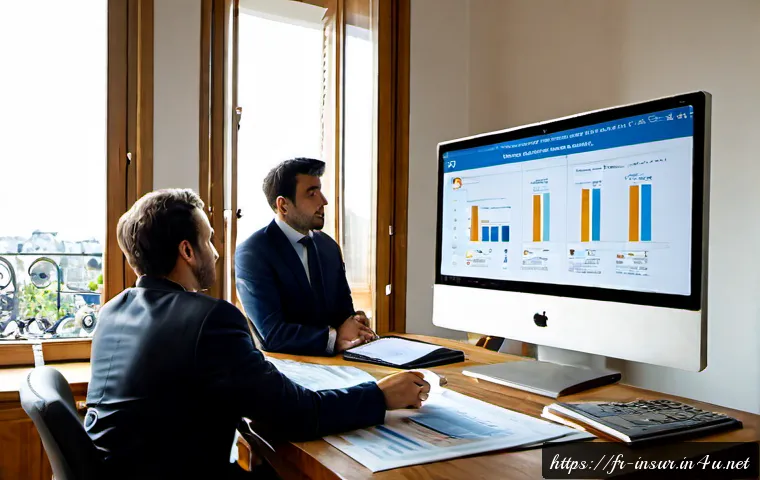 Home 17 보험계리사와 신상품 연구 사례 - Photorealistic French insurance actuary in a bright Paris office, studying anonymous risk charts on ...